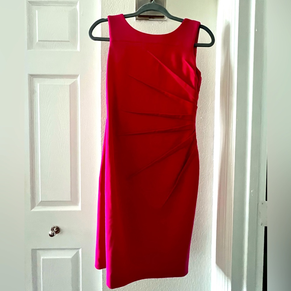 Calvin Klein hot pink dress perfect for the office petite size 4 true to size